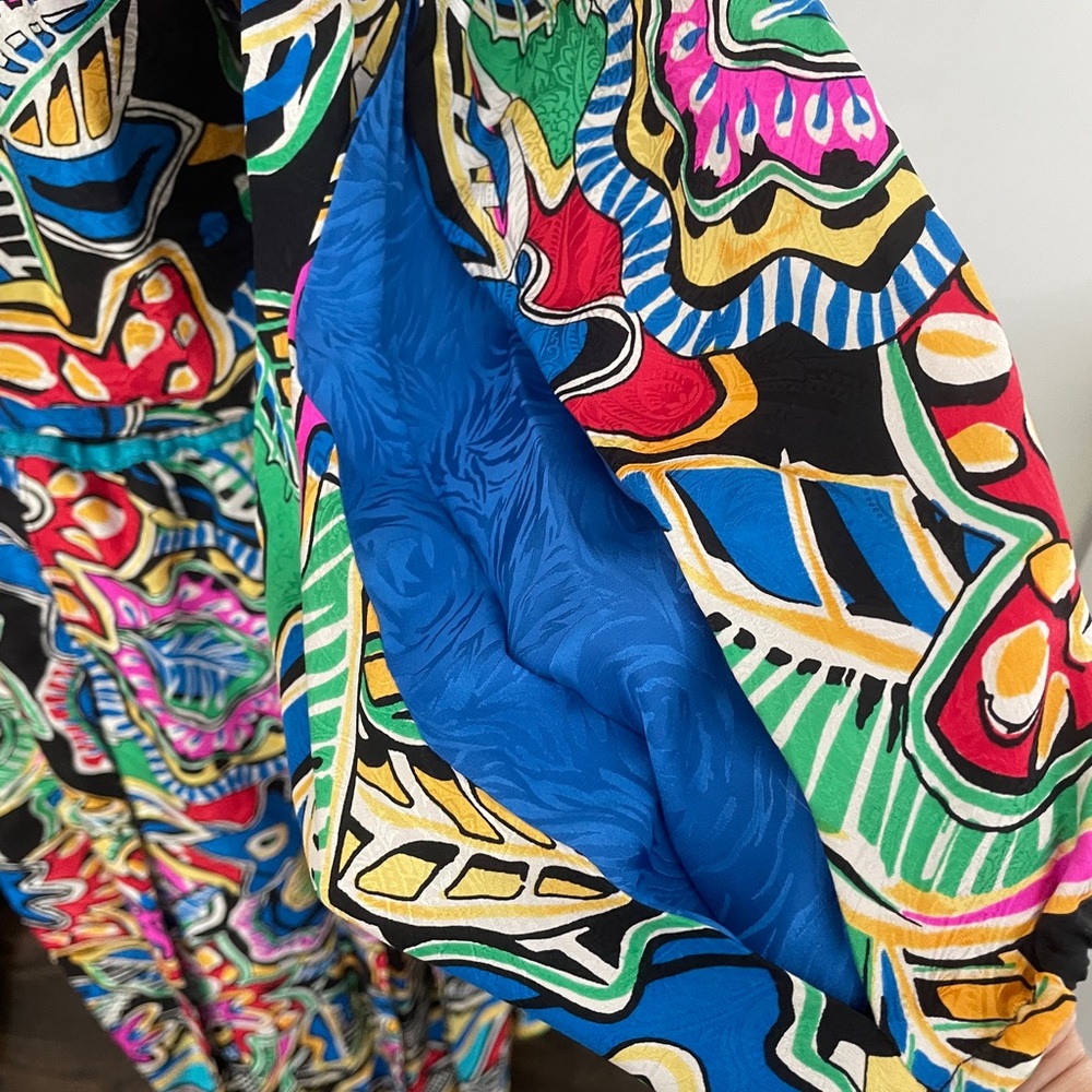 Vintage Floral Silk Diane Freis Dress - Picture 6 of 7
